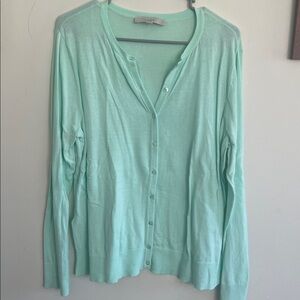 LOFT Mint Green Button-Up Cardigan